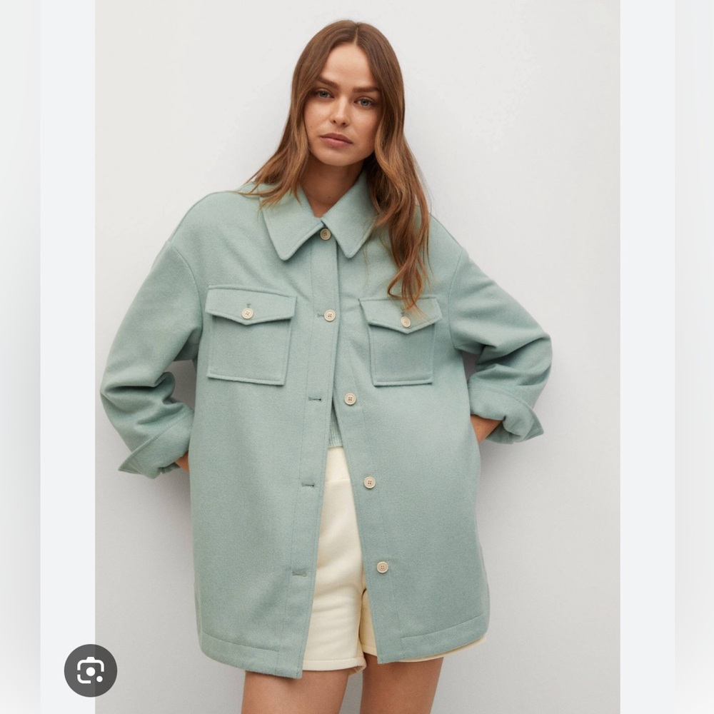 MANGO Wool Blend Shirt Jacket, Brand New Sz XS-SM